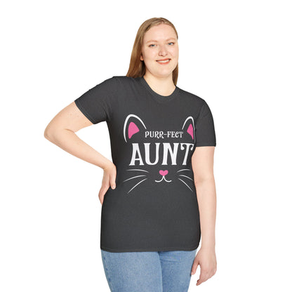 PURR-FECT Aunt Funny Cat Lover Cute Funny Kitten T Shirt Gift For Men Women T-Shirt