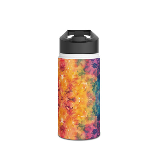 Tie-Dye Dream Pattern Stainless Steel Water Bottle with Twist-on Lid and Double-Wall Vacuum Insulation