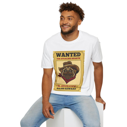 Vintage Pug Wanted Poster Cute Western Cowboy Funny Pug Dog T-Shirt For Men Women T-Shirt