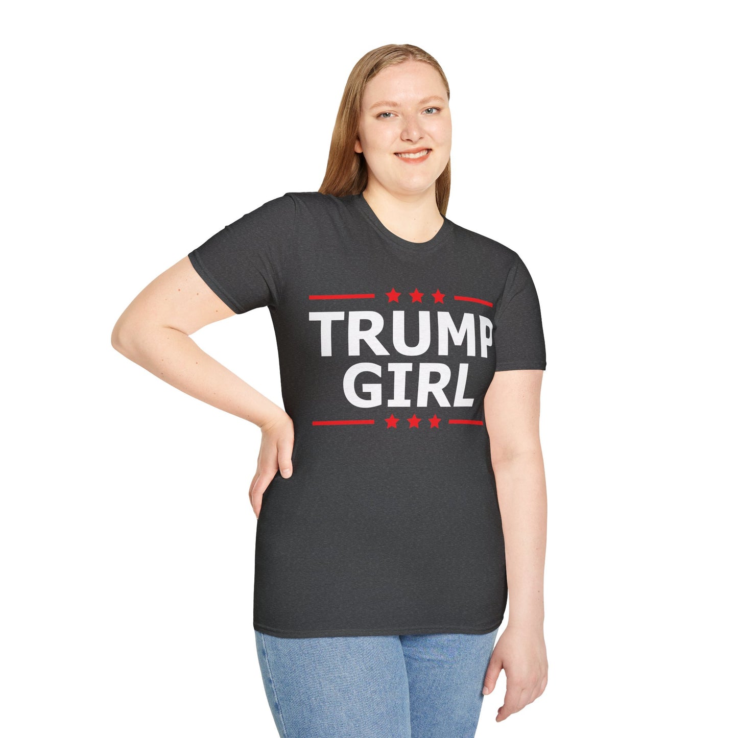 Cute Trump Girl Republican US Flag 2024 Vintage Vote T-Shirt