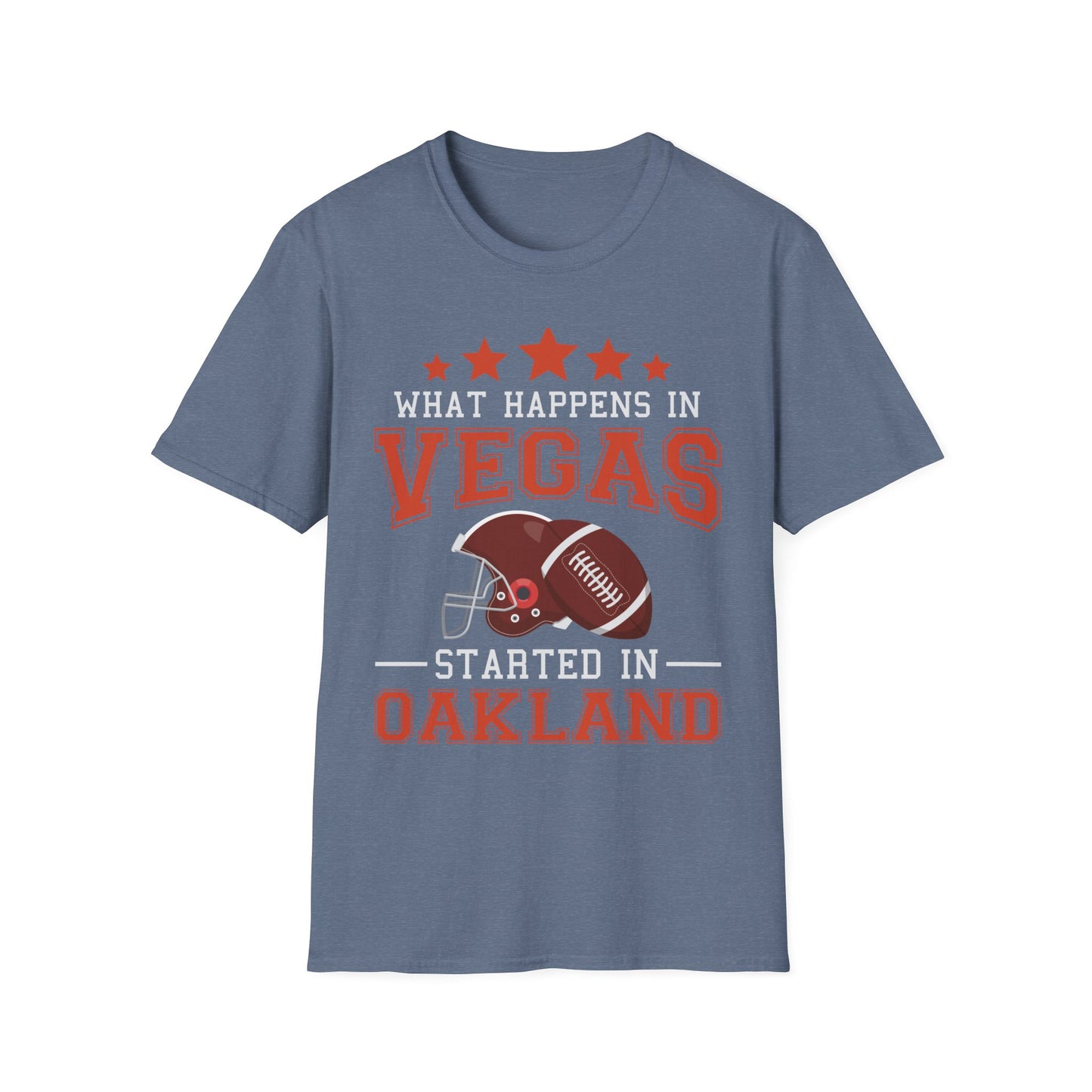 Funny What Happens in Vegas Started in Oakland Sporty Gift T-Shirt Men Women