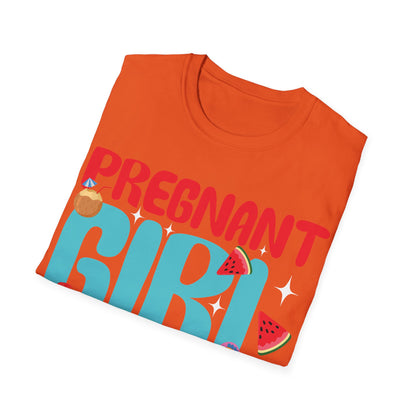 Groovy Pregnancy Reveal Pregnant Girl Summer T-Shirt For Baby Shower T-Shirt