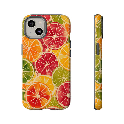 Citrus Burst Vibrant Color Pattern iPhone 13 14 15 16 Pro Max Plus Case Wireless Charging Compatible Tough Cases Protection, Magnetic Phone Case for iPhone Classic Series