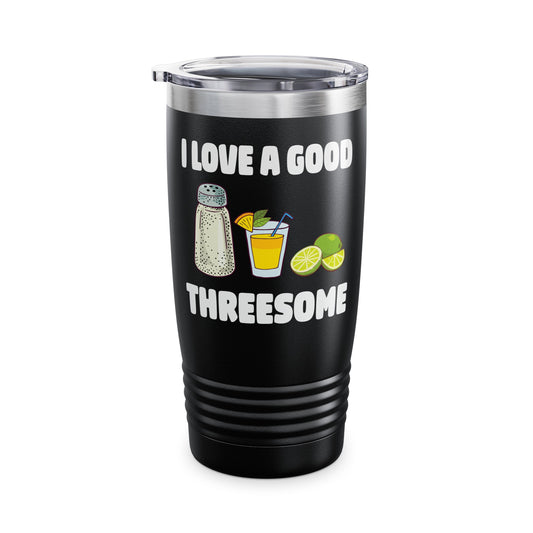 Funny Salt Lime Tequila Threesome Bartender Bar Drink Adult Humour Tumbler