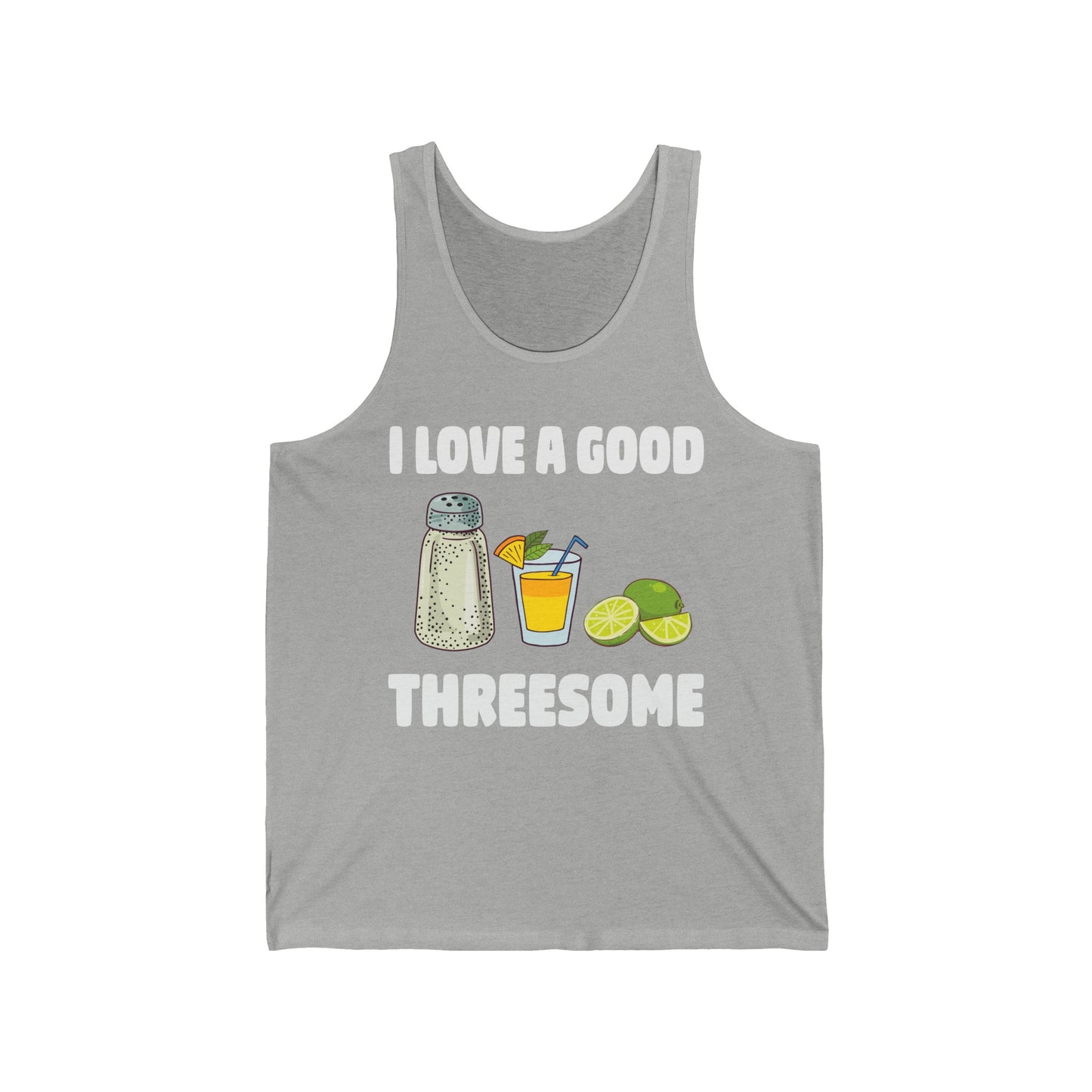 Funny Salt Lime Tequila Threesome Bartender Bar Drink Adult Humour Tank Top