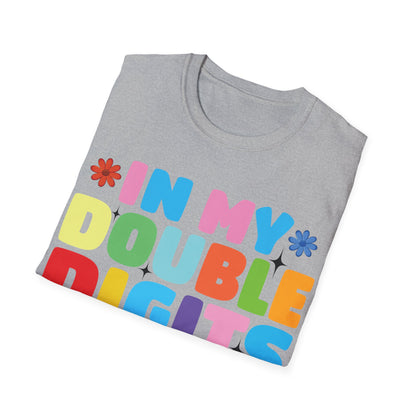 Funny In My Double Digits Era Retro 10 Year Old 10th Birthday Girl T-Shirt For Men Women Kids T-Shirt