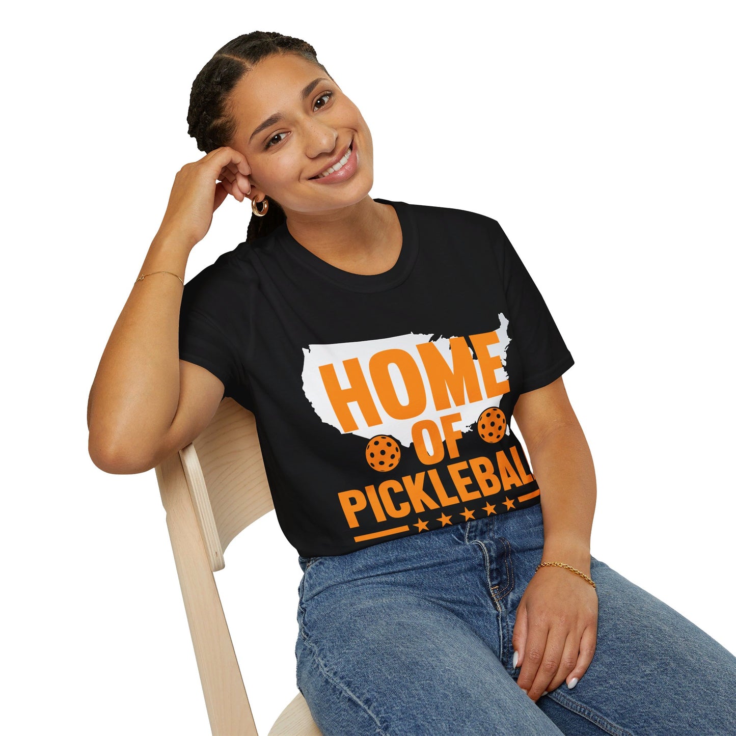 Home of Pickleball USA Map America T-Shirt For Men Women Kids