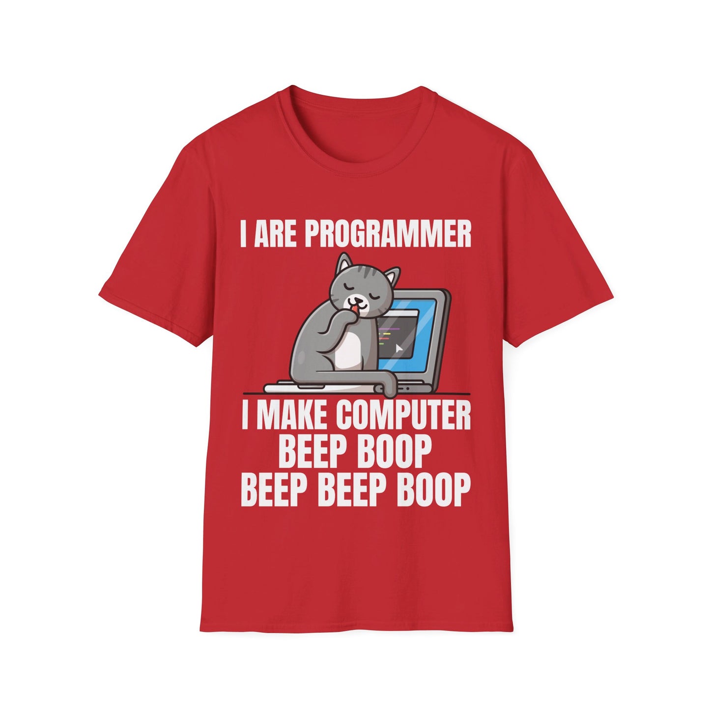 Funny I Are Programmer I Make Computer Beep Boop Cute Cat T-Shirt For Men Women T-Shirt