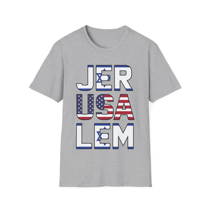 Jerusalem City Usa Israel Flag Jewish Support Jerusalem T-Shirt For Men Women T-Shirt