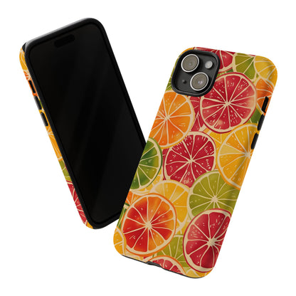 Citrus Burst Vibrant Color Pattern iPhone 13 14 15 16 Pro Max Plus Case Wireless Charging Compatible Tough Cases Protection, Magnetic Phone Case for iPhone Classic Series