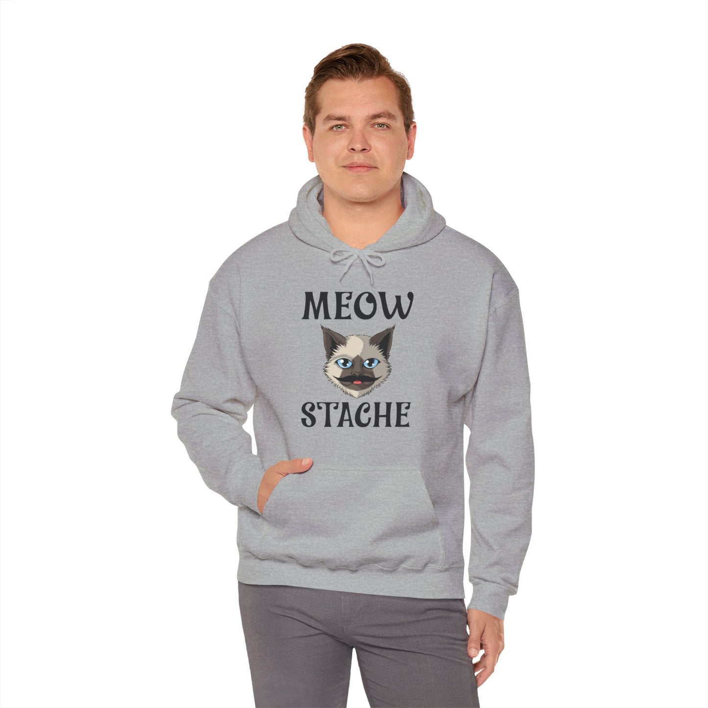 Meowstache Cat Mustache Moustache Beard Bearded Kitten Lovers Hoodie For Men Women Hoodie