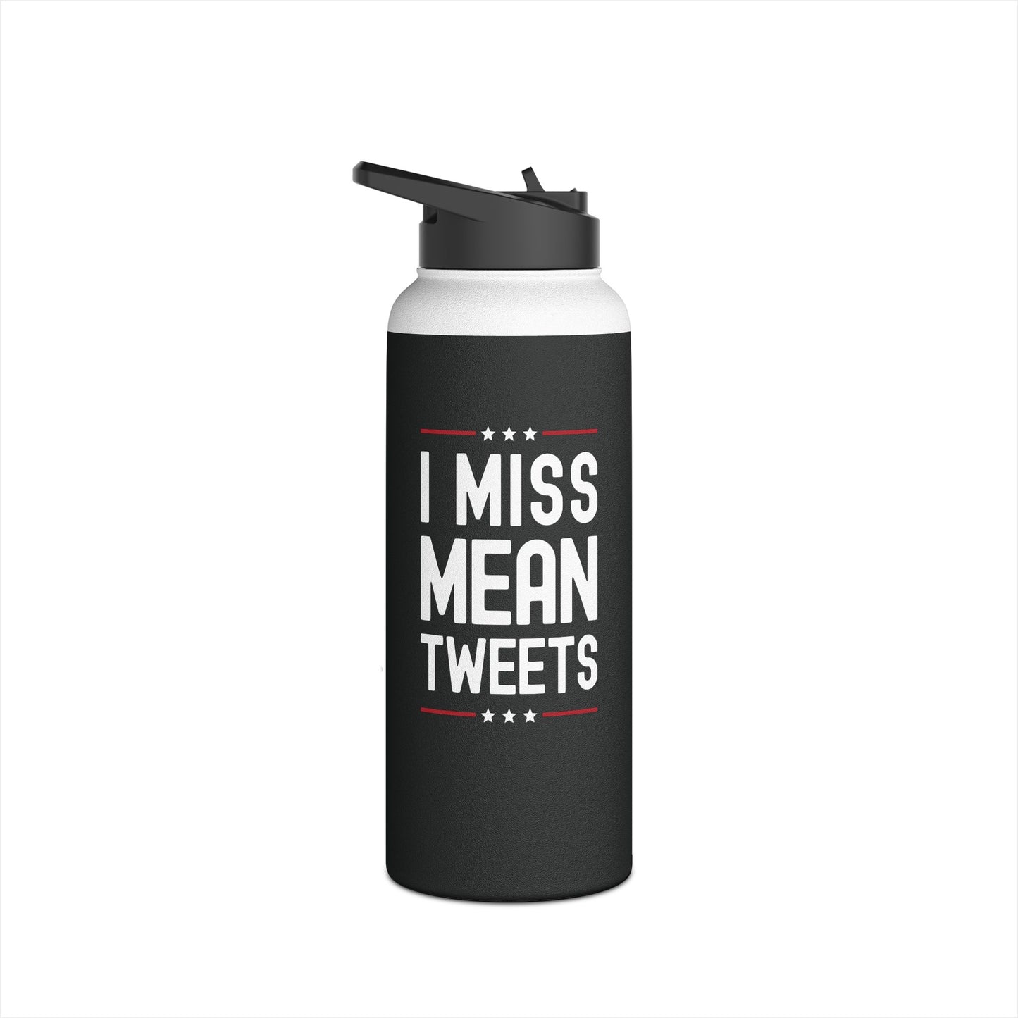 Funny I Miss Mean Tweets Trump 2024 Fathers Day Water Bottle Men Women