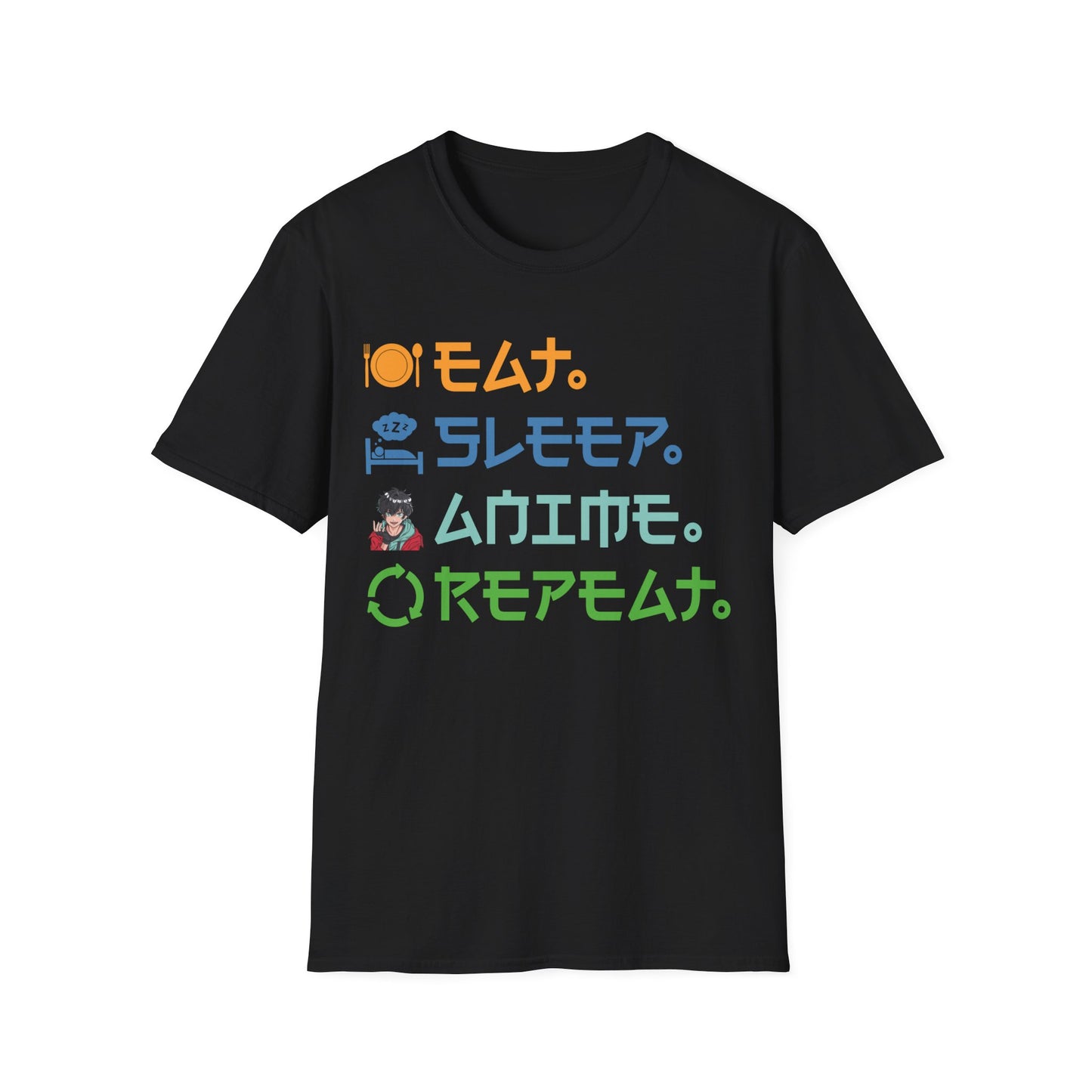 Eat Sleep Anime Repeat Funny Anime Lovers T-Shirt For Men Women T-Shirt