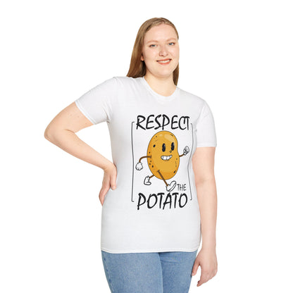 Funny Respect The Potato Gift Men Cute Root Vegetable Lovers Vegan T-Shirt For Men Women T-Shirt