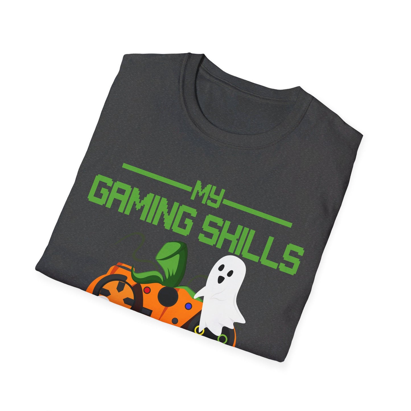 My Gaming Skills Are Scary Halloween Pumpkin Gaming Controller T-Shirt For Gamers