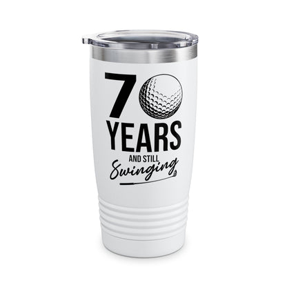 70 Years And Still Swinging 70th Birthday Funny Golf Club Ringneck Tumbler For Men Women Golfer