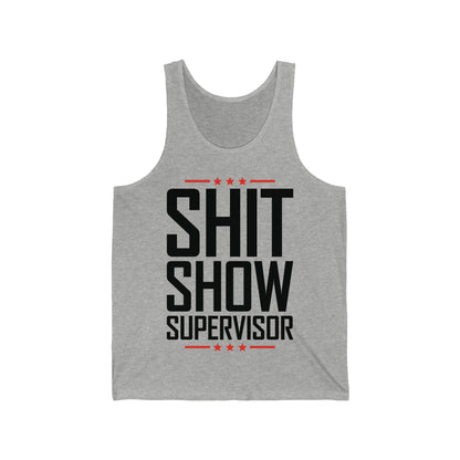 Shit Show Supervisor Retro Funny Sarcastic Adult Humor Tank Top for Men Women