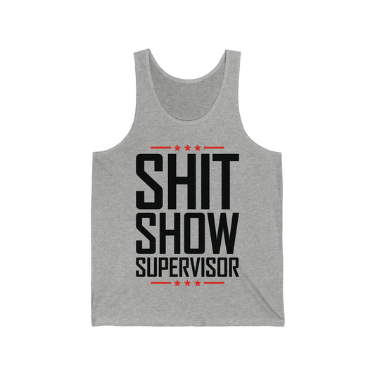 Shit Show Supervisor Retro Funny Sarcastic Adult Humor Tank Top for Men Women