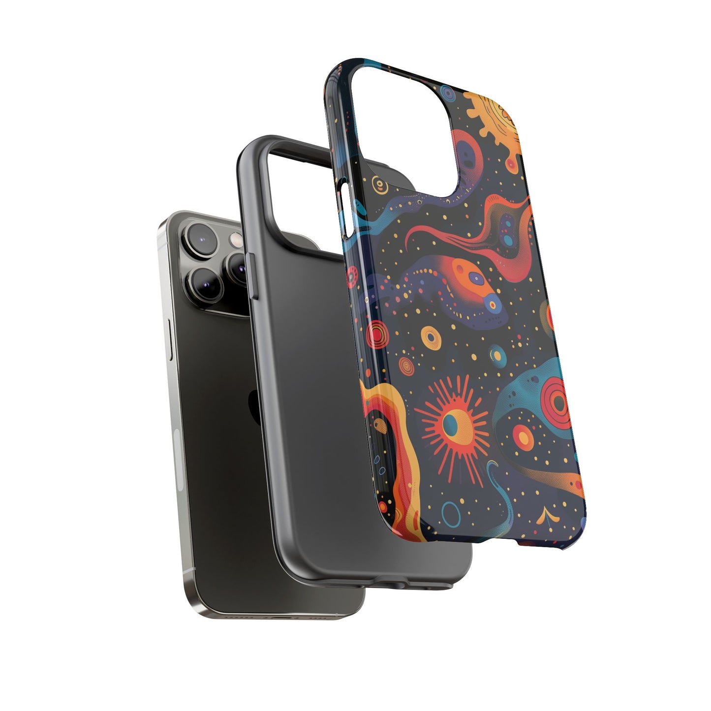 Space Oddity Pattern iPhone 13 14 15  16 Pro Max Plus Case Wireless Charging Compatible Tough Cases Protection, Magnetic Phone Case for iPhone Classic Series