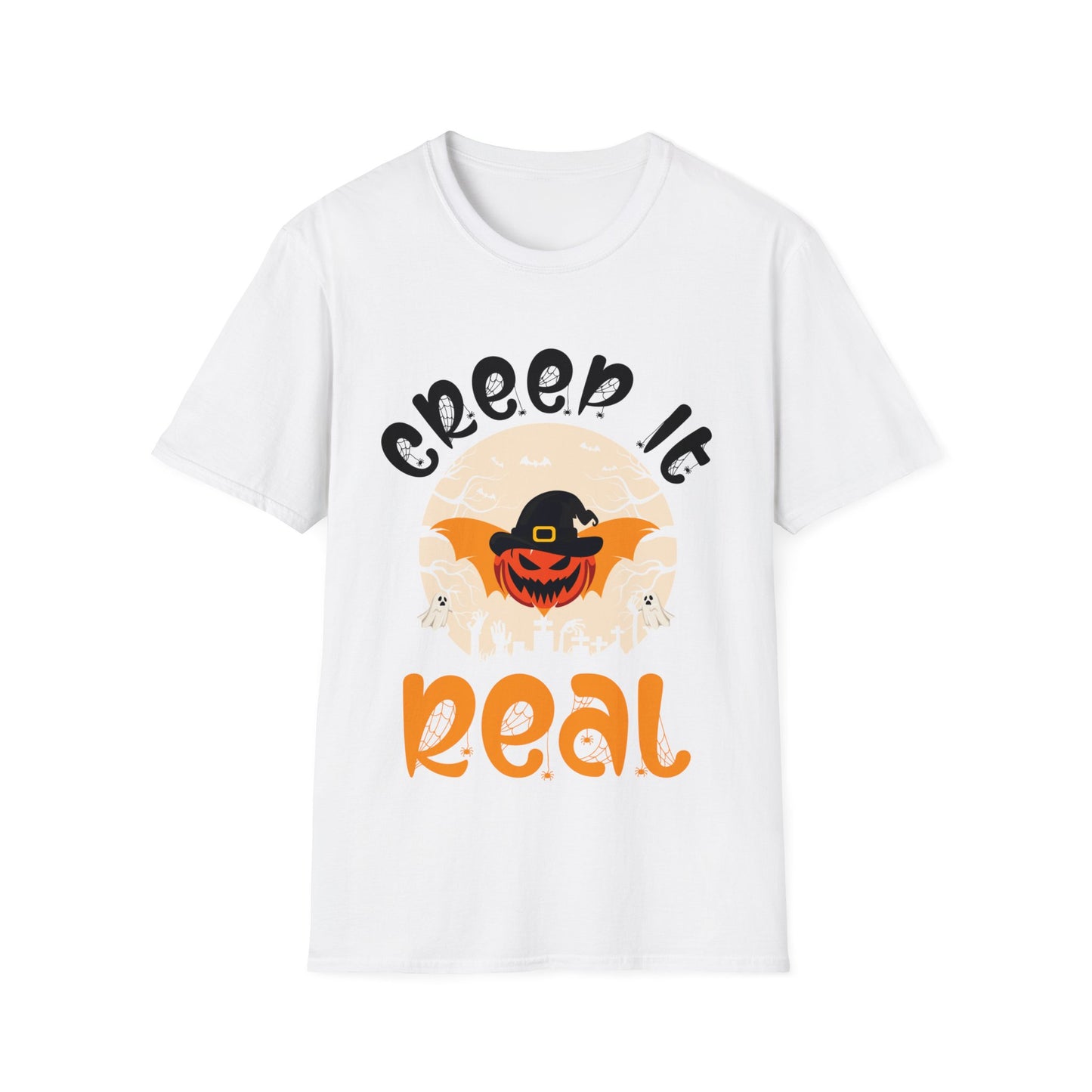 Funny Halloween Creep it Real Vintage Ghost Halloween  T-Shirt Men Women