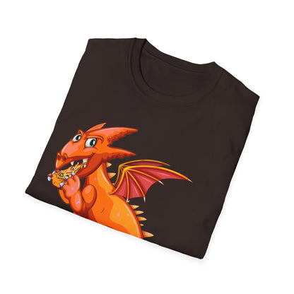 Funny Dragon Eating Pizza Dragon Foodie Food Lovers T-Shirt Men Women