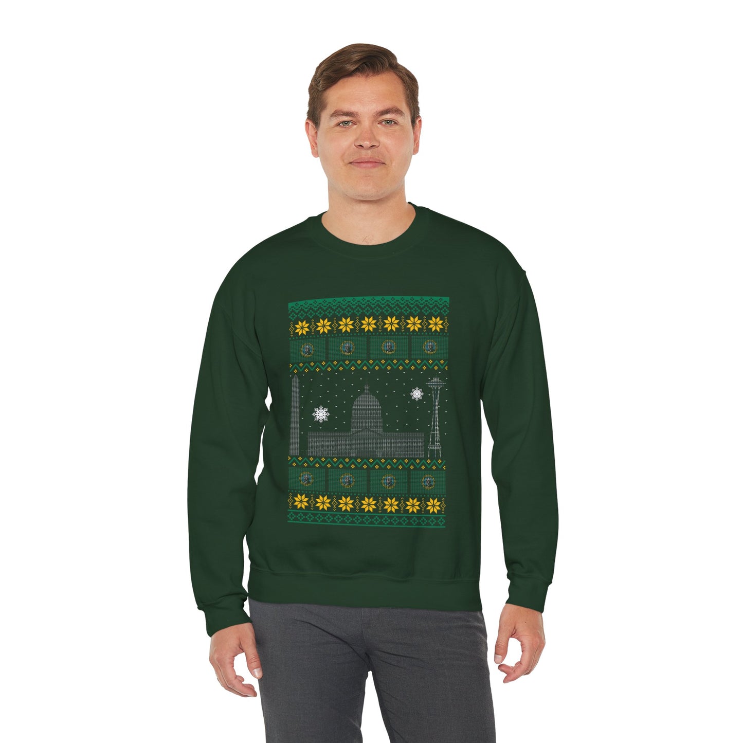 I Love Washington Christmas Santa, Reindeer Funny Ugly Christmas Jumper Sweatshirt