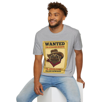 Vintage Pug Wanted Poster Cute Western Cowboy Funny Pug Dog T-Shirt For Men Women T-Shirt