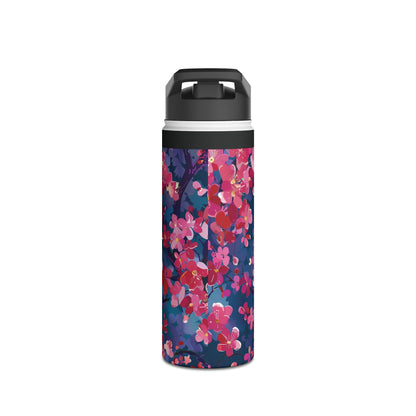 Sakura Blossoms Pattern Stainless Steel Water Bottle with Twist-on Lid and Double-Wall Vacuum Insulation