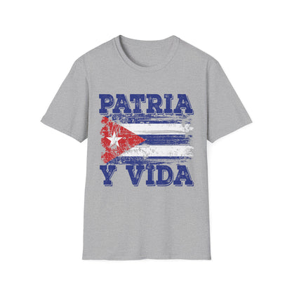Cuba Patria y Vida Flag Distressed Vintage Cuban Flag T-Shirt For Men Women