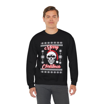 Merry Christmas Ugly Skull Holiday Xmas Jumper Crewneck Sweatshirt Sweater