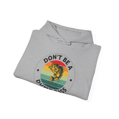 Funny Bass Fishing Don't Be A Dumb Bass Retro Mens Fishing Hoodie