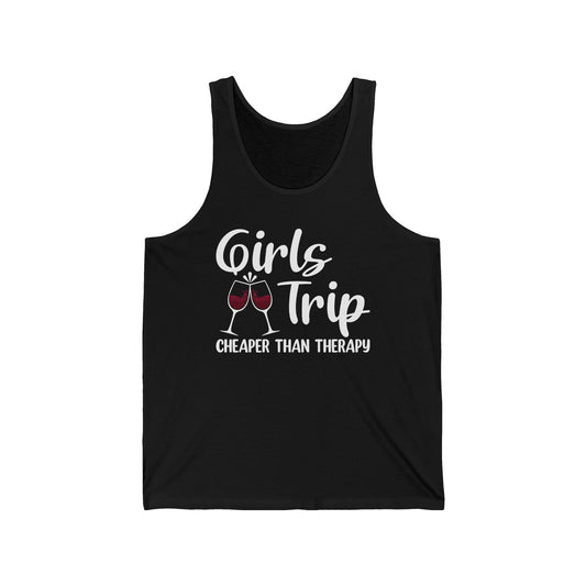 Funny Girls Trip Cheaper Than Therapy Beach Vacation Party Tank Top For Women