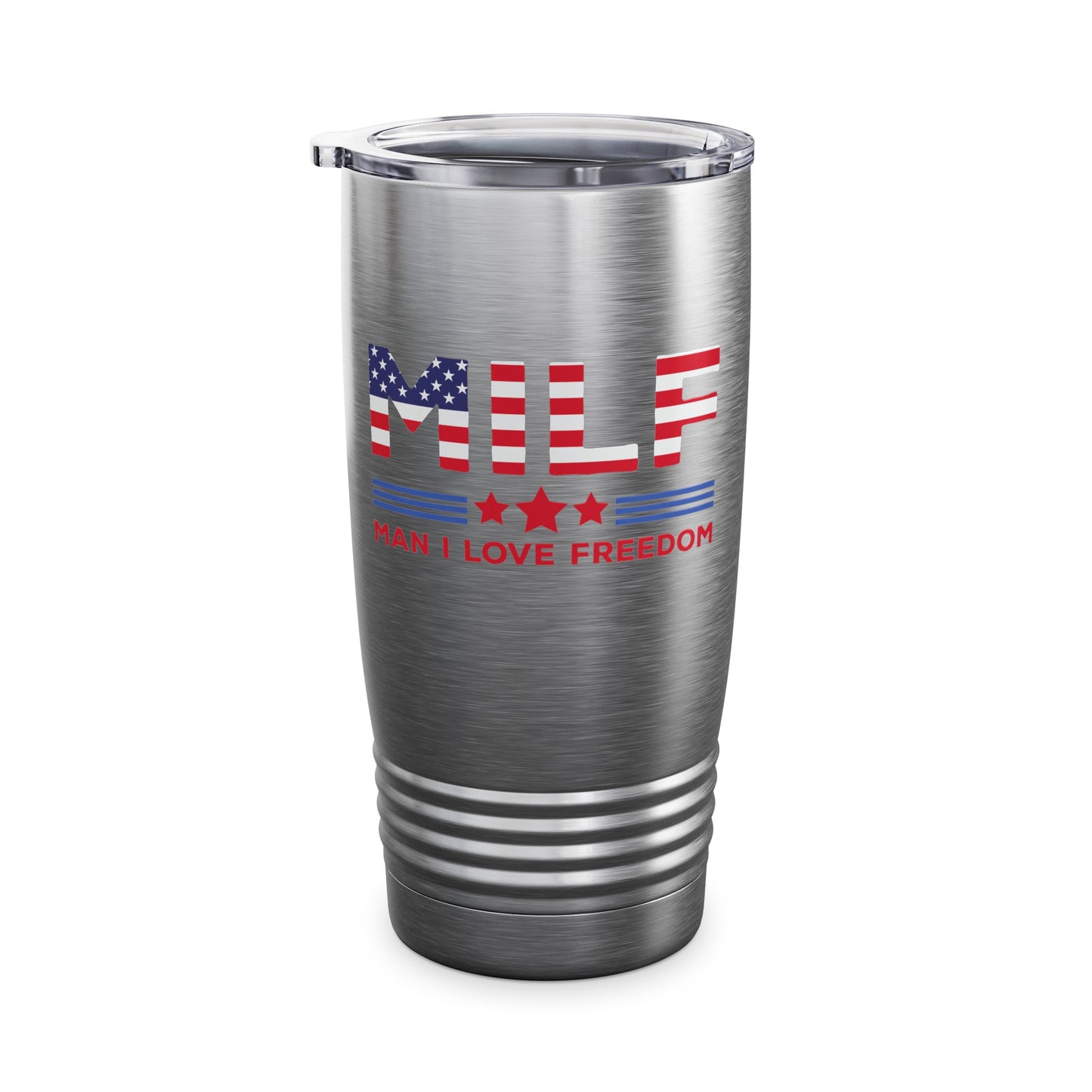 Funny MILF Man I Love Freedom Patriotic 4th Of July Funny Tumbler