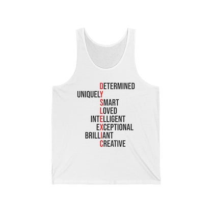 Dyslexia Awareness Teacher Therapist Unique Dyslexic Reading Therapy Tank Top Men Women Kids