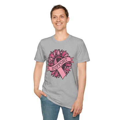 Sunflower Pink Breast Cancer Awareness Women Warrior T-Shirt For Men Women