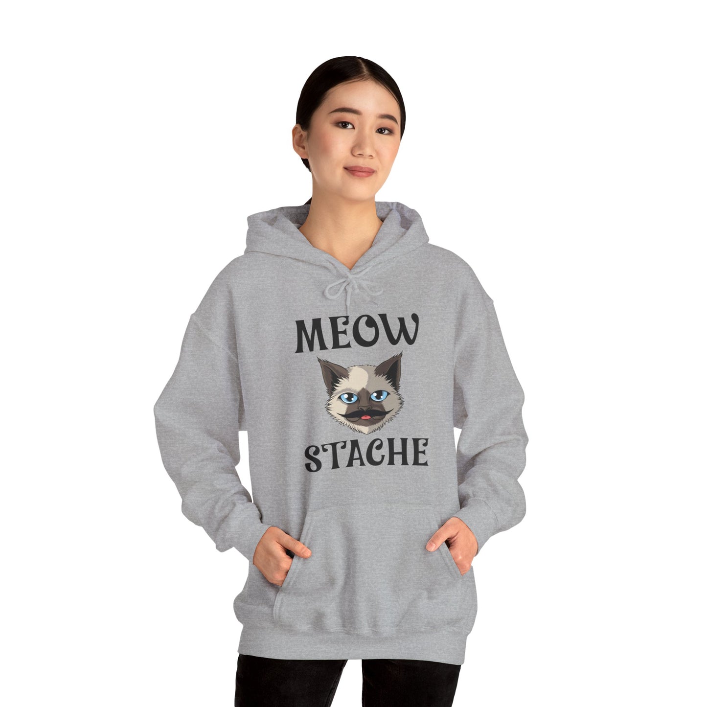 Meowstache Cat Mustache Moustache Beard Bearded Kitten Lovers Hoodie For Men Women Hoodie