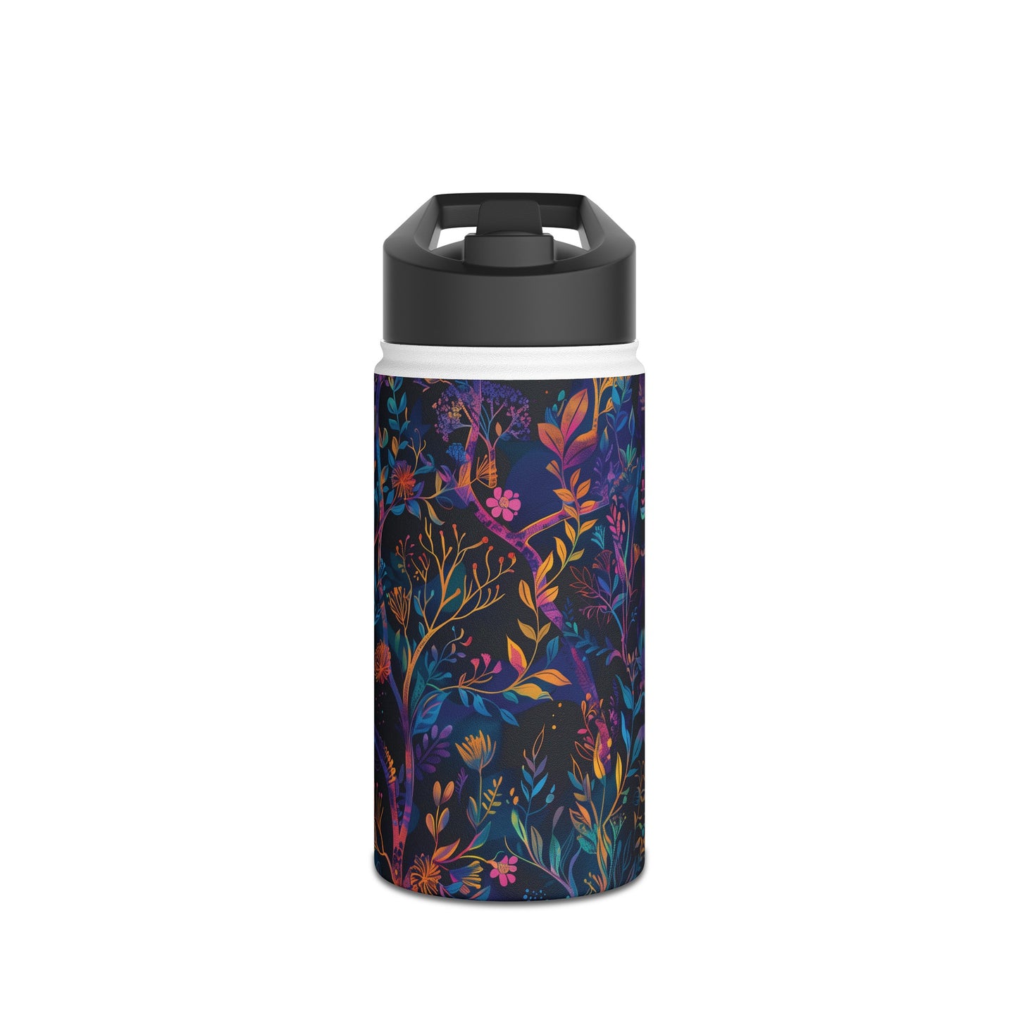 Mystical Forest Pattern Stainless Steel Water Bottle with Twist-on Lid and Double-Wall Vacuum Insulation