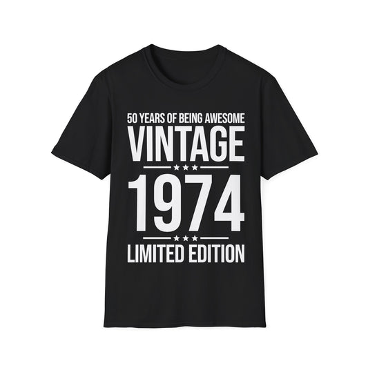 50 Year Old Gifts Vintage 1974 50 Years Awesome 50th Birthday T-Shirt