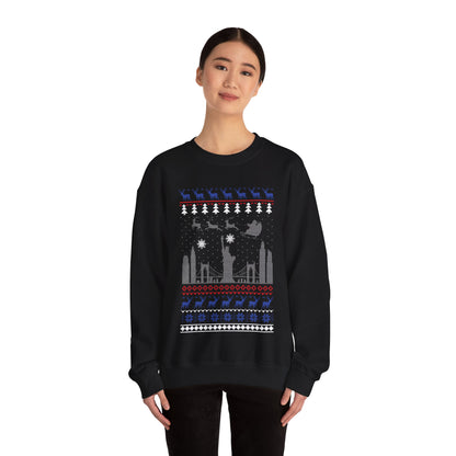 I Love New York Christmas Santa, Reindeer Funny Ugly Christmas Jumper Sweatshirt