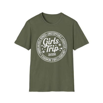 Funny Girls Trip 2026 Friends Weekend Sisters Vacation Matching T-Shirt For Women