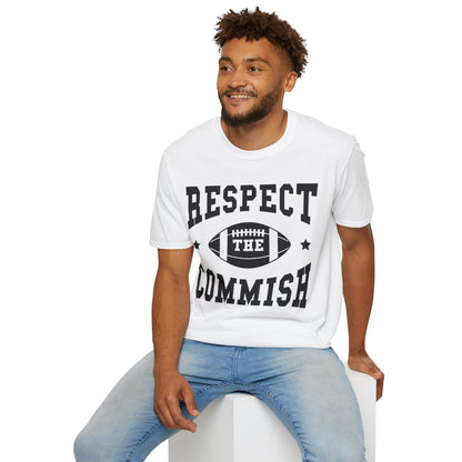 Funny Respect The Commish Fantasy Football Champ Top Best Ever Commish T-Shirt Men Women