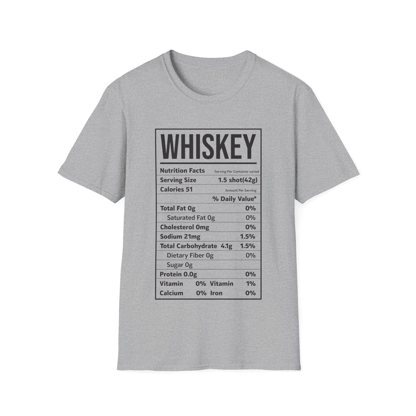 Whiskey Nutrition Facts Funny Family Matching Thanksgiving Christmas Drinking T-Shirt For Men Women