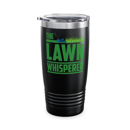 The Lawn Whisperer Funny Riding Mower Retro Mowing Dad Gift Ringneck Tumbler