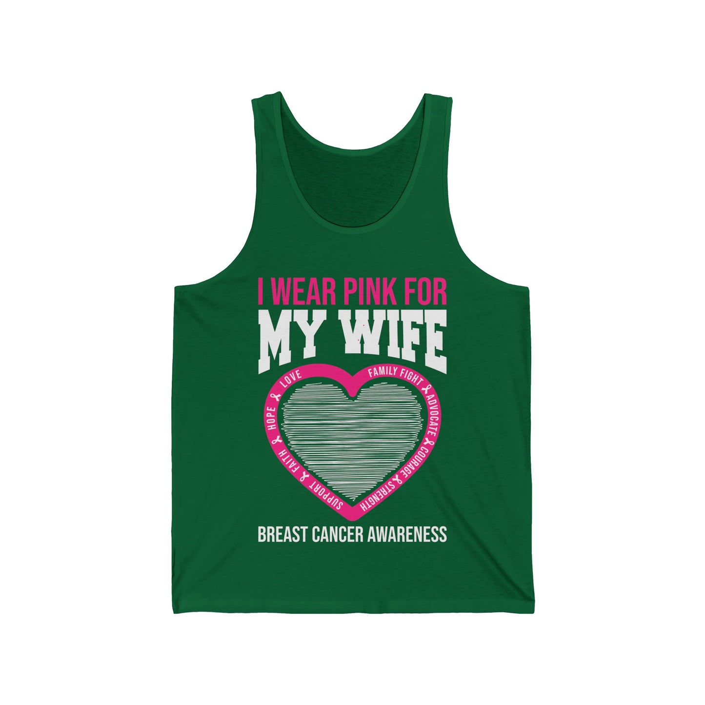 Husband Men I Wear Pink for My Wife Breast Cancer Awareness Tank Tops