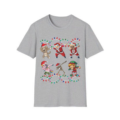 Christmas Dabbing Santa Elf Unicorn and Friends Boys Kids Dab Xmas T-Shirt Men Women