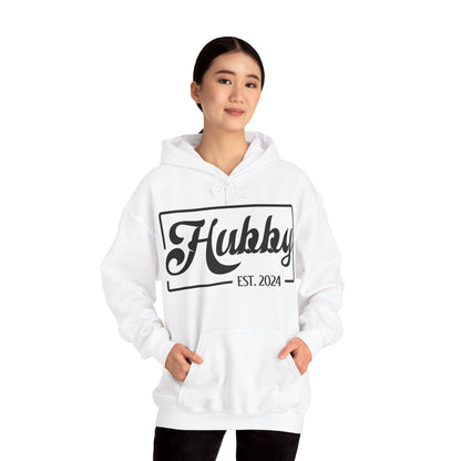 Hubby Est 2024 Just Married Honeymoon Wedding Couples Hoodie For Men Hoodie