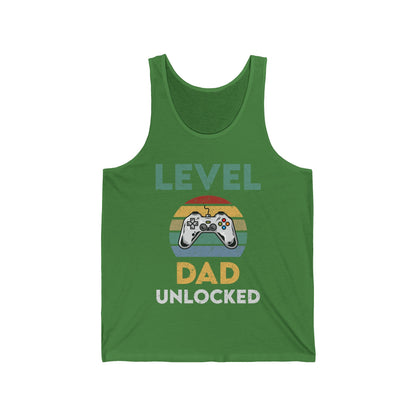 Funny Level Dad Unlocked Soon Dad To Be Fathers Day Gamer Gaming Tank Tops For Men