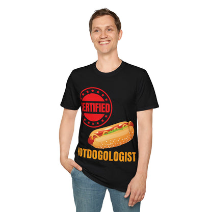 Certified Hotdogologist Hotdog Cool Sausage Hot Dog Lover T-Shirt For Men Women T-Shirt