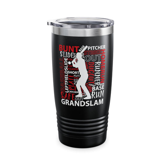 Baseball Typography Word Art Vintage Player Batter Tumbler For Men Women Tumbler