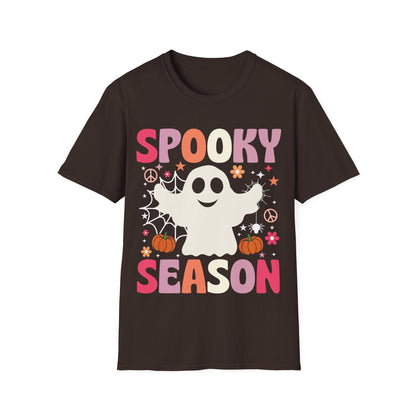 Groovy Spooky Season Cute Ghost Pumpkin Halloween T-Shirt For Men Women Kids